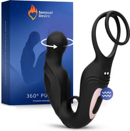 Sensual Desire® 360º Pulse – Prostaat Stimulator met Cockringen – 9 Roteer & Vibratiestanden – Prostaat Vibrator voor Mannen - Sex Toys voor Koppels – Anale speeltjes – Inclusief Erotische Luisterverhalen — thumbnail 1