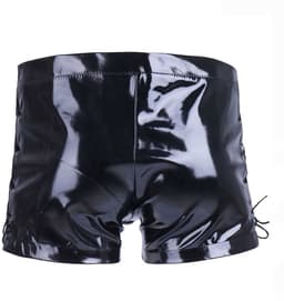 PU Lederen porno korte broek - Boxershort - Open kruis - Latex look - Glanzend — thumbnail 5