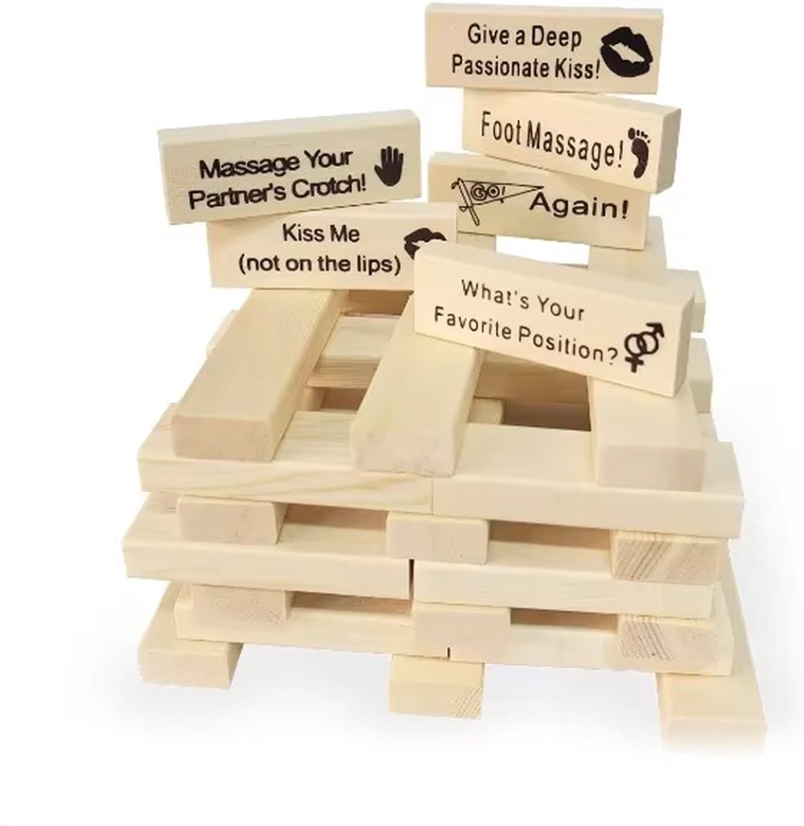 Erotisch Blokken Spel - Game - Spel - Seks - Sex - Date - Koppel - 24 stuks — afbeelding 1