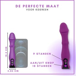 SlipperyHeights® Tisa - Triple 360° Stotende Vibrator - Clitoris en G-Spot Stimulatie - LCD Scherm - Intense 27 Standen - Siliconen Sex Toy voor Vrouwen - Dildo - Donkerpaars — thumbnail 3
