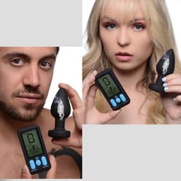 XR Brands E-Stim Pro - Silicone Vibrating Anal Plug + Remote Control black — thumbnail 3