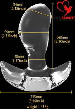 Mega grote en brede buttplug | SUPER grote anaal plug | Transparant | Breed en diep | Fisting | Speculum | DIlator — thumbnail 3