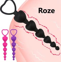 Anal Beads I Hartvormige Anale Kralen I Buttplug I Anaal Plug I Butt Plug I Gevorderen I 15 CM Inbrenglengte I Siliconen I Roze — thumbnail 1
