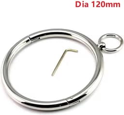 Metalen Halsband Choker met Schroefsluiting en Ketting – 120mm Diameter - BDSM — thumbnail 5