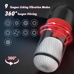 Realistische Masturbator met Tong - Penis Likken - Aftrekken - Pijp Machine - App bestuurbaar — thumbnail 2