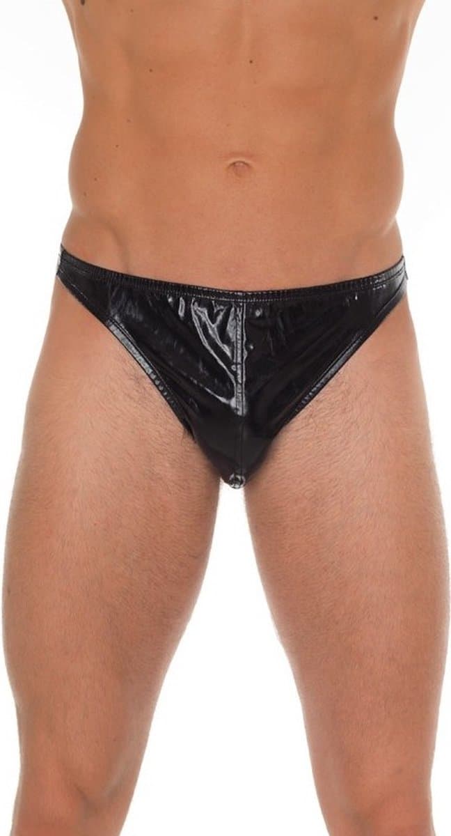 Amorable - Mannen String - Opvallende Lak Uitvoering - Zwart - Sexy Lingerie Voor Mannen - One Size — afbeelding 1