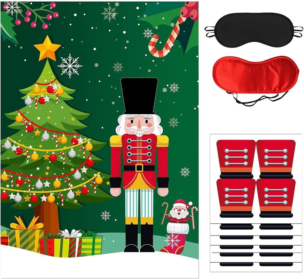 Kerstspel voor Feesten - Interactief Speelgoed - Familiebijeenkomsten - Grappige Blinddoek Activiteit - 27 x 20 x 1 cm — afbeelding 1