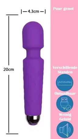 SINYX - Vibrator - Clitoris Stimulator - Vibrators voor Vrouwen - 28 Standen - Massager - Sex Toys voor Vrouwen - Wandvibrator - Magic Wand - Paars — thumbnail 3