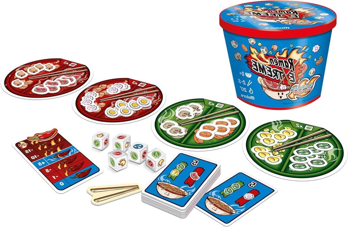 Dobbelspel Ramen Extreme - Familie spel - Strategie spel spelen - Ingrediënten verzamelen - 5 spelers - Meerkleurig — afbeelding 1