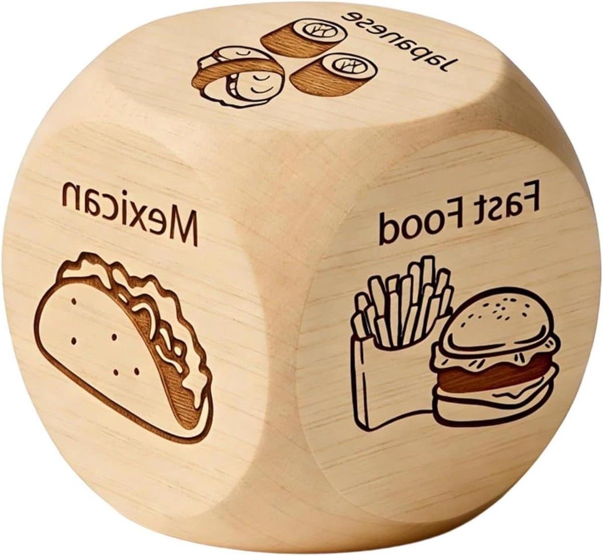 Houten Dobbelstenen - Beslisserspel - Romantische Avonden - Stimuleert Interactie - 3x3cm - Uniek — afbeelding 1