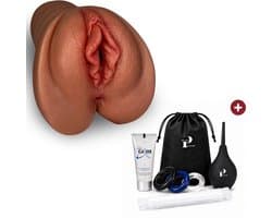 Pillow Pleasure Sabrina® - Masturbator - Pocket Pussy - Sex toys voor mannen - 2 in 1- Realistisch - Kunstvagina & Anus - Compleet sex pakket -Seks toy Inclusief Glijmiddel, Cockringen, Spoeler, Opbergzakje en Droogstok - Sexpop