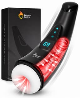 Sensual Desire® Pro Intense – Blowjob Simulator – Sex Toys voor Mannen Zelf Aftrekken – Pocket Pussy – Masturbator voor Man Automatisch – 18 Standen & Krachtige Zuigkracht – Verwarmend effect — thumbnail 1