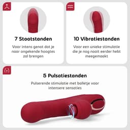 Sensual Desire® Red Lady – 3-in-1 Vibrator – Vibrators voor Vrouwen – 22 standen met Krachtige Stimulatie – Sex Toys voor Vrouwen – G Spot & Clitoris Stimulator – Stil & Waterdicht — thumbnail 3