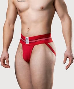 MM Sports The Original No. 10 Swimmer/Jogger Jockstrap 3 inch Red - MAAT M - Heren Ondergoed - Jockstrap voor Man - Mannen Jock — thumbnail 3