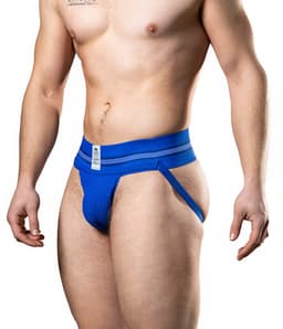 MM Sports The Original No. 10 Swimmer/Jogger Jockstrap 3 inch Blue - MAAT M - Heren Ondergoed - Jockstrap voor Man - Mannen Jock — thumbnail 5