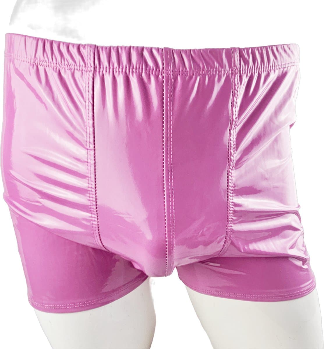 BamBella ® - Boxer short Maat L/XL Datex roze (Latex en stof SM kleding BDSM erotische heren kleding ondergoed lingerie onderbroek zwart — afbeelding 1