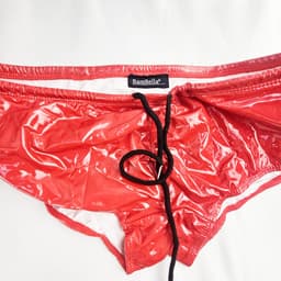 BamBella ® - Boxer short Maat S/M Datex Rood (Latex en stof SM kleding BDSM erotische heren kleding ondergoed lingerie onderbroek zwart — thumbnail 2