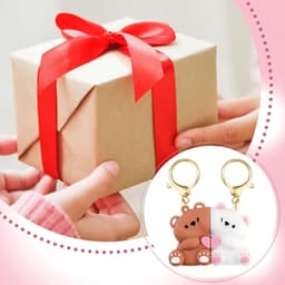 Koppelsleutelhanger - Berenhangers voor partner - Jubileum cadeau - Meerkleurig - Liefdessymbool — thumbnail 4
