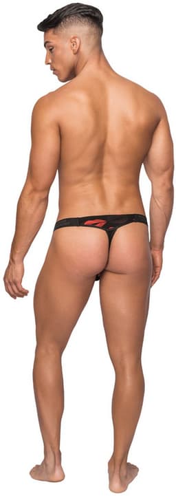 Male Power Sexy Micro String met Rode penisring - Zwart - Maat L/XL — thumbnail 2