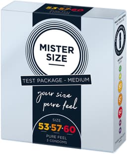 Mister Size TESTER Pure Feel - Kondooms 53, 57, 60 mm - 3 Stuks transparant — thumbnail 2