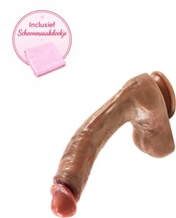 DILDO XXL met zuignap 27 cm - Super realistisch gevoel - Luxe Uitvoering - Flexibel - Siliconen - Inclusief Schoonmaakdoekje — thumbnail 1
