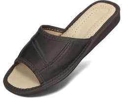 Dames Slippers Echt Leer Zomer Open Teen Steekdetails Diverse Kleuren