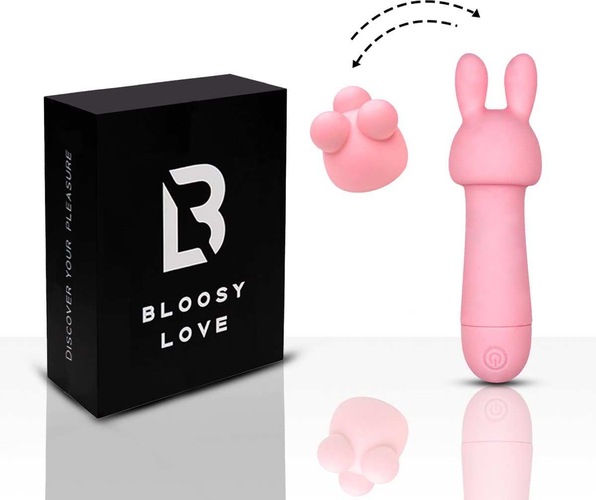 Bloosy Love® Lena Small Rabbit Vibrator met Clitoris Stimulator - Mini Vibrator - Sex Toys voor Koppels - Vibrators voor Vrouwen - Sex Toys voor Vrouwen - Vibrators - Sekspeeltjes - Toys - Clitoris stimulator - Oplaadbare Vibrator - Bullet vibrator — afbeelding 1