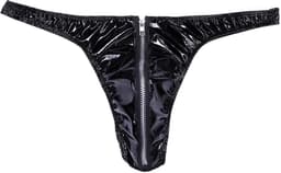 Heren Slip met Rits - Latex Look - String Zwart - Sexy Design - Mannen String - Ondergoed Maat XXL — thumbnail 5