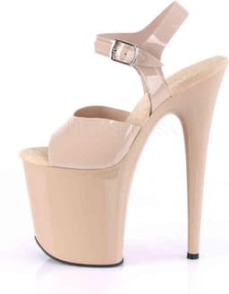 Pleaser - FLAMINGO808N Sandaal met enkelband, Paaldans schoenen - Paaldans schoenen - 39 Shoes - Creme — thumbnail 3