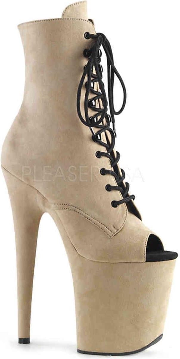 Pleaser - FLAMINGO-1021FS Plateau Laarzen, Paaldans schoenen - Paaldans schoenen - 38 Shoes - Beige — afbeelding 1