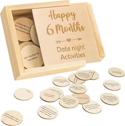 Houten Jubileumgeschenken - Date Night Box - Koppels Verbinden - 52 Datum Ideeën - 11 x 11 x 3 cm — thumbnail 1