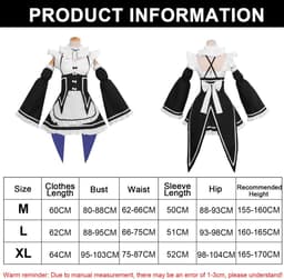 Dailygoods- Maid Outfit Elegant Design - Cosplay Anime - Kamermeisje Kostuum - Rollenspelset - Jurk met Accessoires - Verkrijgbaar in M/L/XL — thumbnail 4