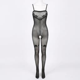 Bodysuit - Doorschijnend - Mesh - Sexy lingerie - Open kruis - Kant - Erotiek - Dames - Lace - Transparante lingerie - Mesh bodysuit - Zwart - One piece - Verleidelijke outfit - Jonyx — thumbnail 3