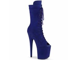 Pleaser - FLAMINGO-1051FS Plateau Laarzen, Paaldans schoenen - Paaldans schoenen - 39 Shoes - Blauw