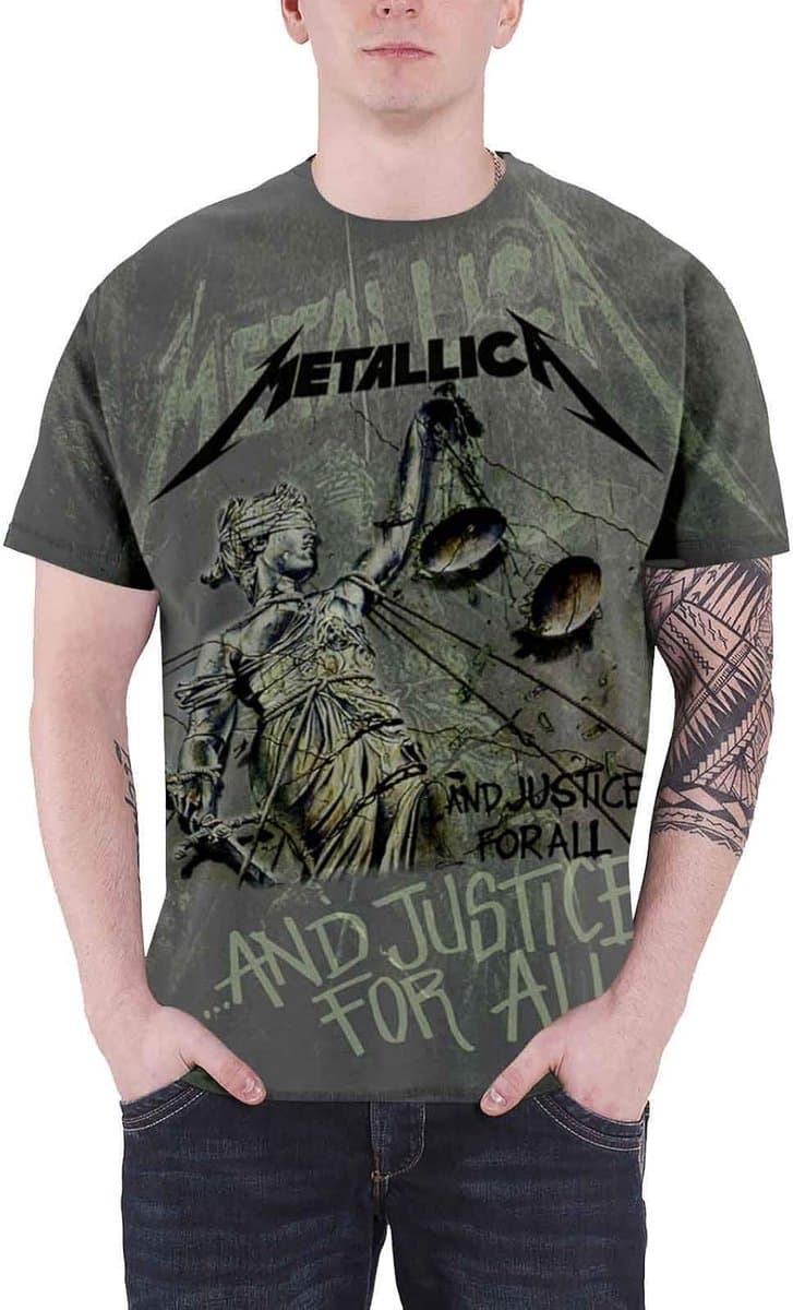 Metallica T-Shirt voor Mannen - Grijs Neon Design — afbeelding 1