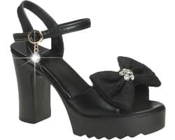 Sandalen met Plateau - Hoge Hakken - Feestelijke Gelegenheden - Verstelbare Enkelband - 10cm Hak 3cm Plateau