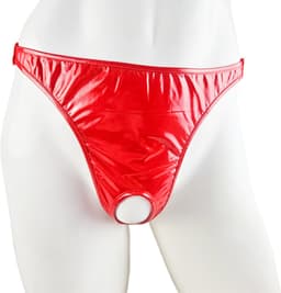 BamBella ® - String Maat Onesize S M L - Datex Rood (Latex en stof SM kleding BDSM erotische heren kleding ondergoed lingerie onderbroek zwart — thumbnail 1