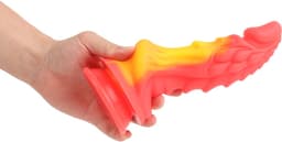 Banoch | Fantasy Dragon Dildo | Rood/Oranje | Siliconen Dildo met Zuignap | 20,5 cm | Ø 7 cm | Gedetailleerde Textuur | Monster creature — thumbnail 4