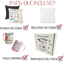 Romantische cadeaus voor koppels - Kussen en Mok met Liefdesboodschappen - Originele Geschenken voor Valentijnsdag, Verjaardag en Jubileum — thumbnail 3