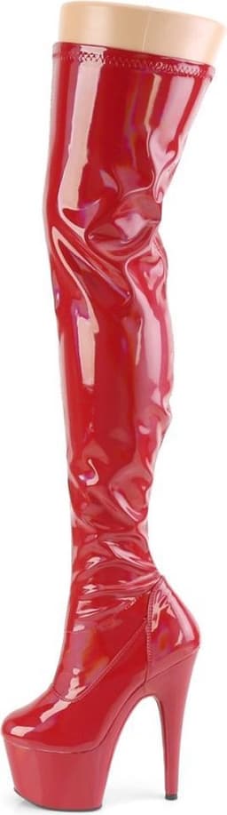 Pleaser - ADORE-3000HWR Plateau Overknee Laarzen - Paaldans schoenen - 44 Shoes - Rood — thumbnail 3