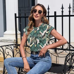 Dames T-shirt Zomer Korte Mouw V-hals Off Shoulder Elegant Top — thumbnail 2