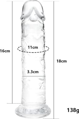 Ynkkvre - Dildo - Dildo Mannen Anaal met Zuignap - Transparante Dildo - 18 cm Realistische Dildo - Zachte Medische TPE - Krachtige Zuignap Basis - Testikelvrij Compact Ontwerp - G-spot Gerichte Stimulatie — thumbnail 2