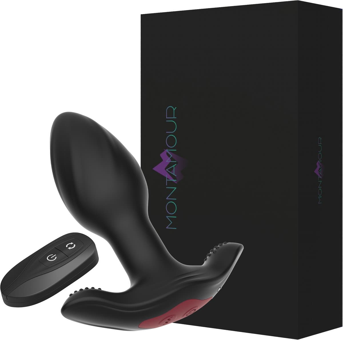 MontAmour Nox – Vibrerende Buttplug – Prostaat Stimulator – Rotatie & Vibratie – Afstandsbediening – Waterdicht – Zwart — afbeelding 1