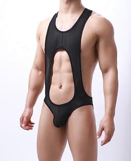 Heren Ronde Hals Jockstrap Bodysuit Sexy Uitgesneden Jumpsuit — thumbnail 3