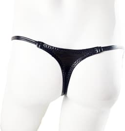 BamBella ® - String - Maat S/M - Zwart SM kleding BDSM erotische heren kleding ondergoed lingerie onderbroek zwart — thumbnail 4
