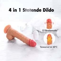 IntiMate® AdonisXL – 4 in 1 Realistische Dildo– 8 Stoot- & Vibratiestanden – met 360° Rotatie - 24Cm Dildo met Zuignap en Afstandsbediening - Sex Toys voor Vrouwen – Seksspeeltjes – Vibrators voor Vrouwen en Mannen — thumbnail 2