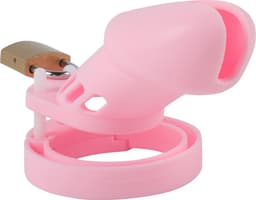 Banoch | Cockcage Pink | siliconen | roze Chastity Cage met 5 ringen | small / medium — thumbnail 4