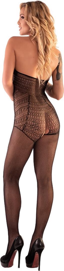 Livco Corsetti Fashion - Maeri Lc 17341 Bodystocking Crotchless Black One Size — thumbnail 3