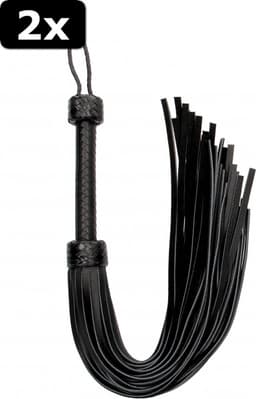 2x Heavy Leather Tail Flogger - Black — thumbnail 2