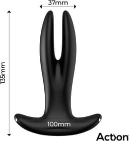 ACTION - Pinsy - Verstelbare Anaal Vibrator - Grote Buttplug - Anaal Dildo Groot - Prostaat Vibrator - Vibrator Voor Mannen en Vrouwen - Zwart — thumbnail 3
